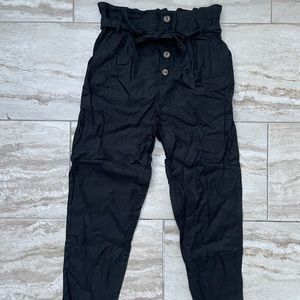 black high waisted trousers